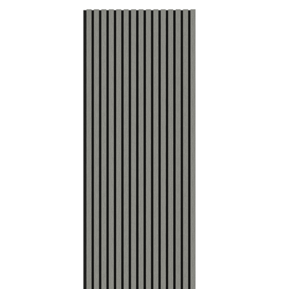 Grey Acoustic Wood Wall Panel Thin Slat Series 1 - 240x60cm