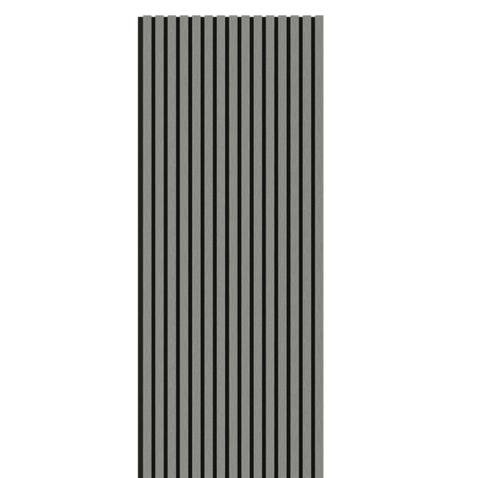 Grey Acoustic Wood Wall Panel Thin Slat Series 1 - 240x60cm