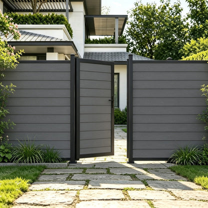 Grey Woodgrain Composite Fence Standard Gate Kit | 950 x 1753mm