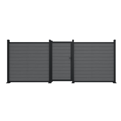 Grey Woodgrain Composite Fence Standard Gate Kit | 950 x 1753mm