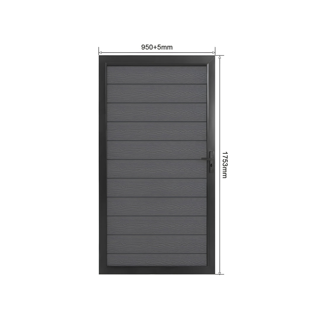 Grey Woodgrain Composite Fence Standard Gate Kit | 950 x 1753mm