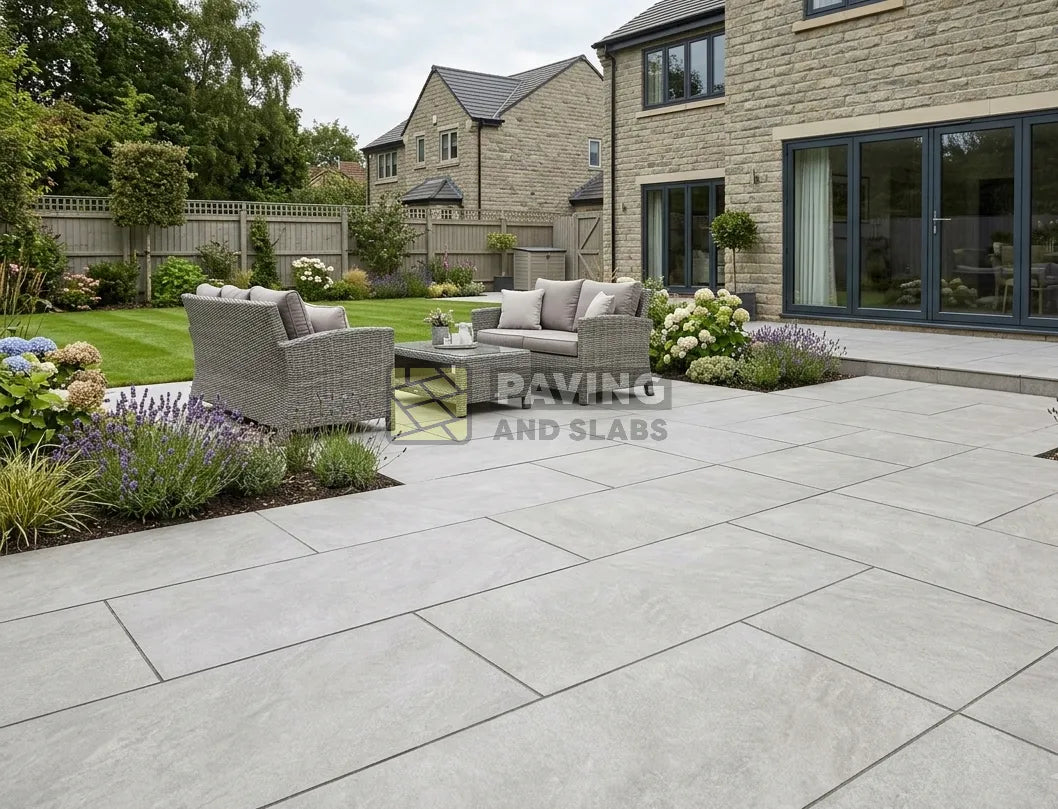 HS Grey outdoor porcelain paving slabs 900x600 UK for modern garden patio paving