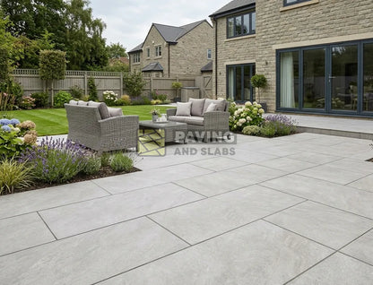 HS Grey outdoor porcelain paving slabs 900x600 UK for modern garden patio paving