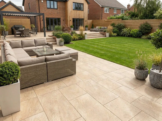 HS Beige 900x600 paving slabs for patios, gardens and outdoor spaces