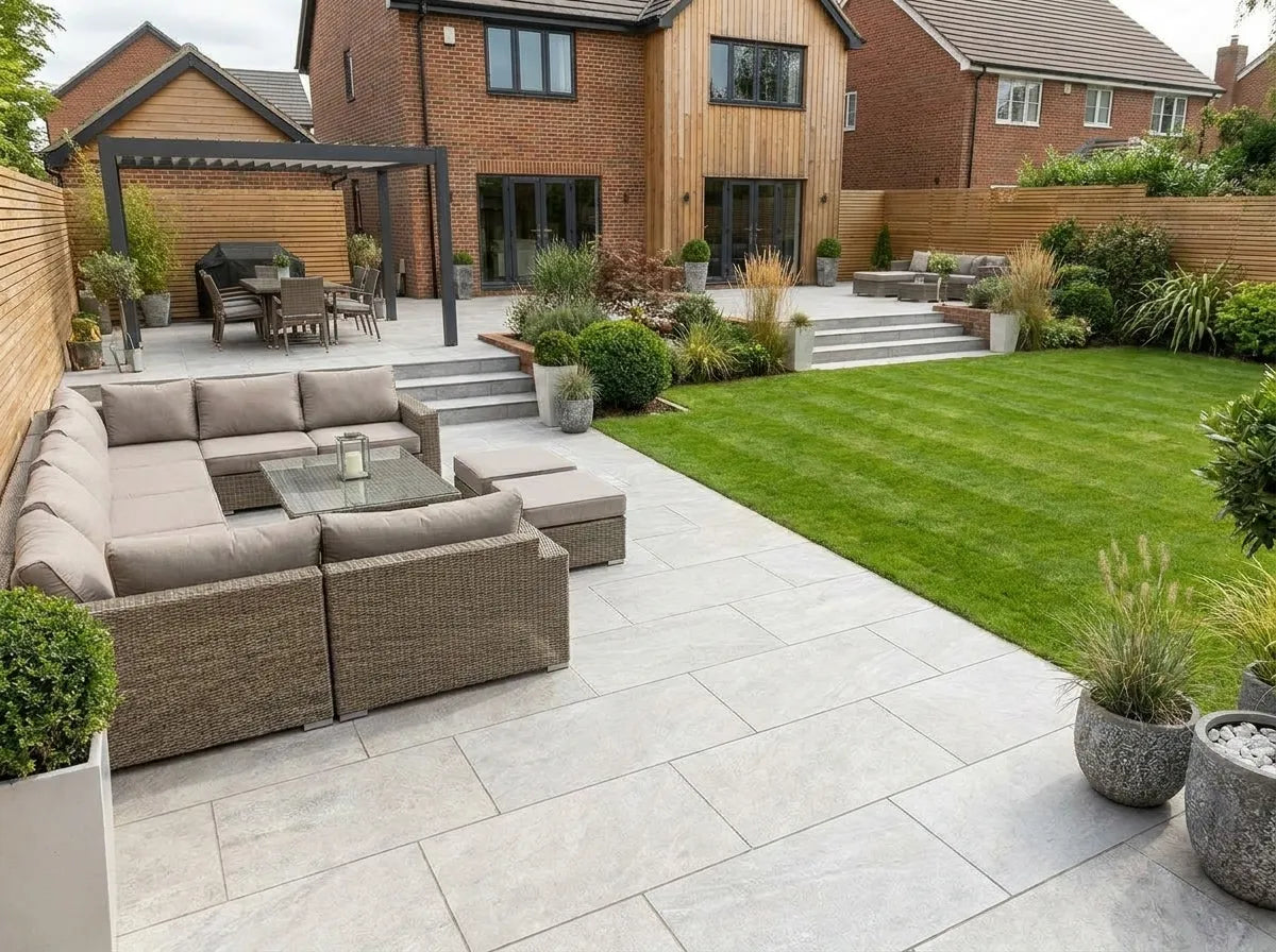 HS Grey 900x600 porcelain slabs for outdoor patio slabs UK