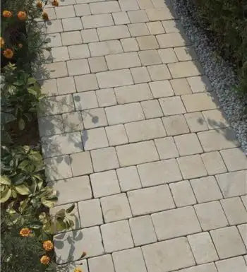 Mint sandstone block paving bricks for outdoor garden patios and driveways