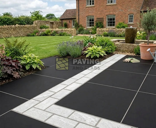 Quartz white edging sets 200x100 for modern garden patio borders and paving slabs near me