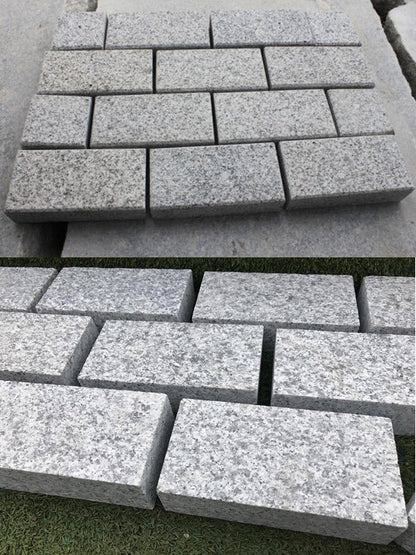 Silver Grey Granite Flamed Cobblestone 50 MM