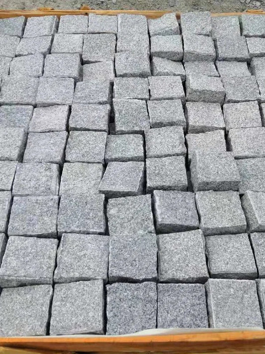 Silver Grey Granite Natural Cobbles 50 MM