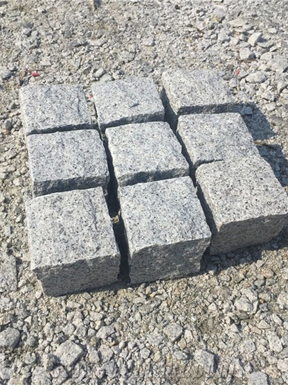 Silver Grey Granite Natural Cobbles 50 MM