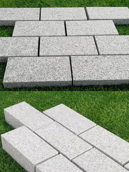 Silver Grey Granite Flamed Cobblestone 50 MM