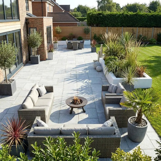 Silver grey granite patio pack, high-quality flagstone and paving slabs UK