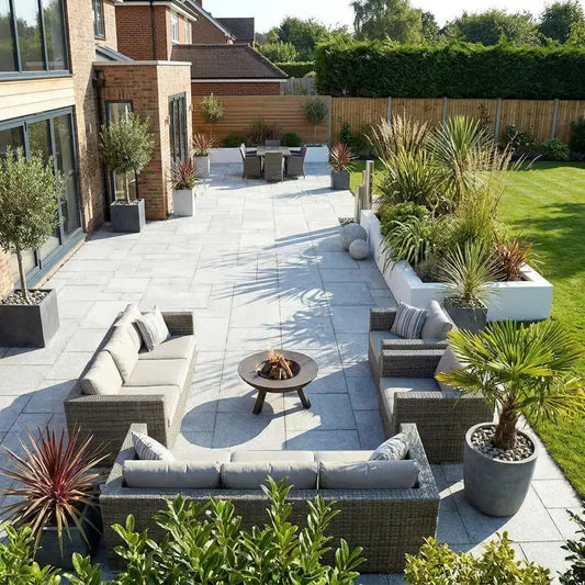 Silver grey granite patio pack, high-quality flagstone and paving slabs UK