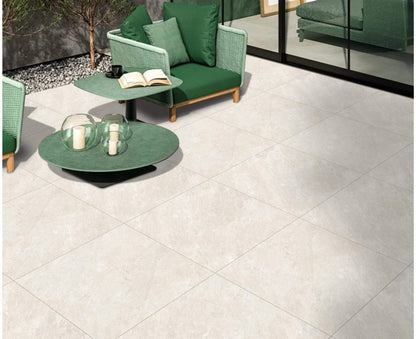 Porcelain paving in Windsor Quartz, durable outdoor slabs with a natural quartz effect.