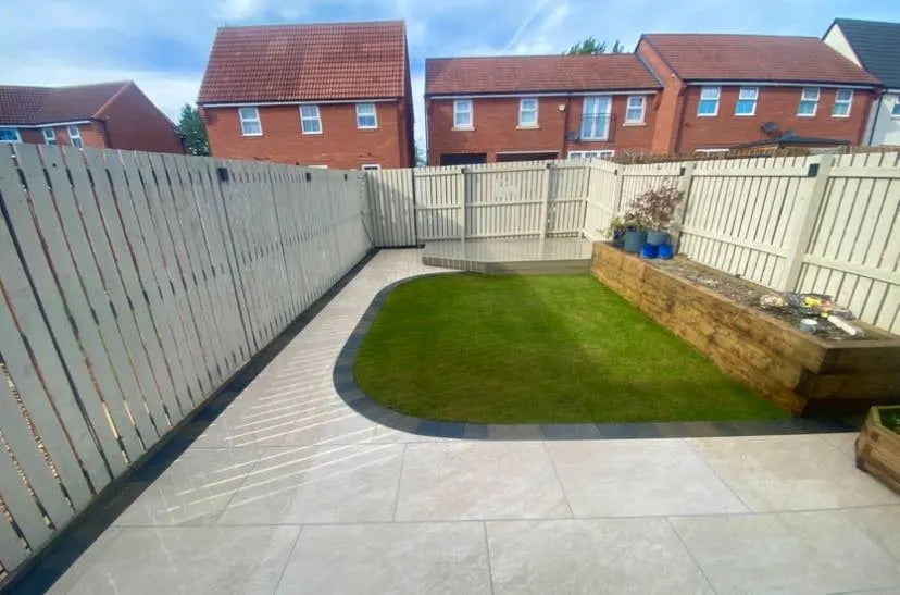 Windsor Quartz porcelain paving near me for garden patio landscaping UK